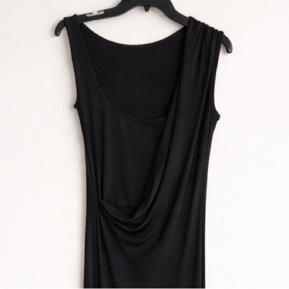 Marcella NYC Laurel Gown Dress Asymmetrical  European Stretch Jersey XL Black - Picture 10 of 14